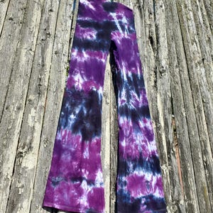 Purple Tie Dye Yoga Pants, READY to Ship, Size Small