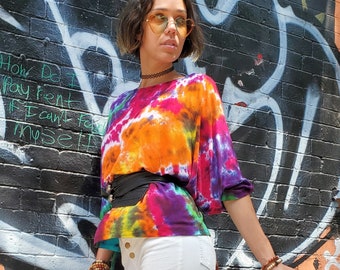 Funky Rainbow Galaxy Tunic in Tie Dye