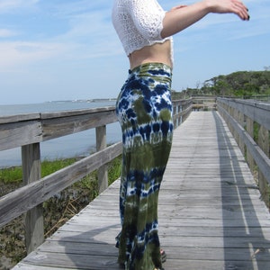 Tie Dye Maxi Skirt with Fold Over Waistband, XS-3XL image 4