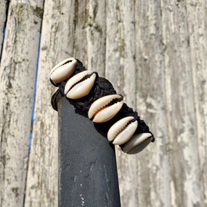 Cowrie Shell & Black Hemp Bracelet image 4