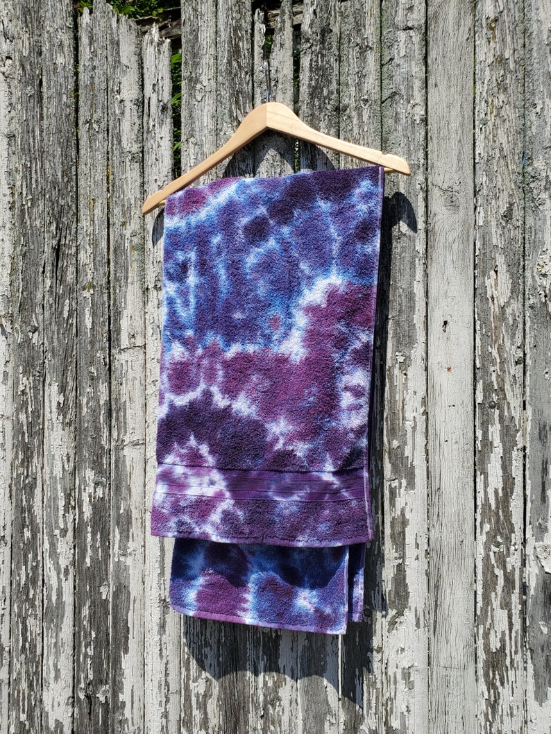 Purple - Shibori Tie-dye Cotton Bath Towel