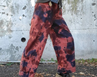 Tie Dye Wide Leg Pants, Capri, Size 8-10