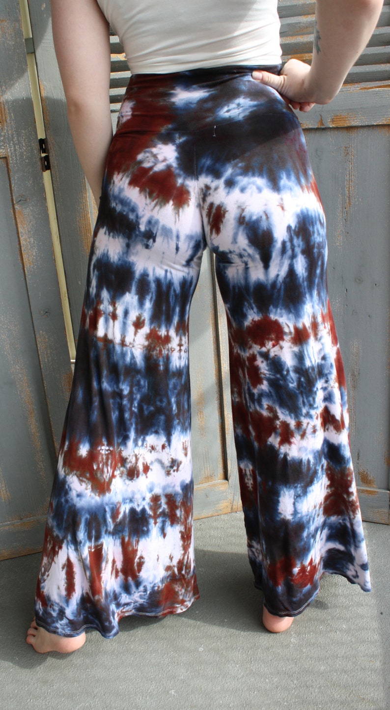 Earthy Tie Dye Palazzo Pants Boho Wide Legs Plus Size Tie - Etsy