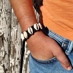 Cowrie Shell & Black Hemp Bracelet image 6