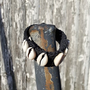 Cowrie Shell & Black Hemp Bracelet image 2