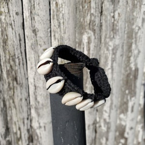 Cowrie Shell & Black Hemp Bracelet image 9