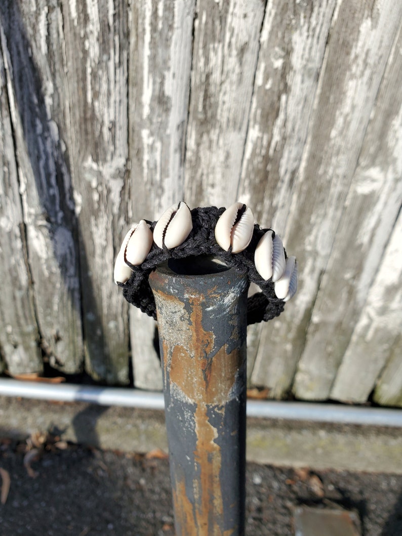 Cowrie Shell & Black Hemp Bracelet image 10