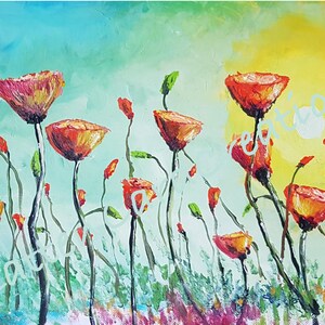 Geschilderde bloemenkaart