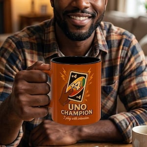 UNO Champion +4 Card Mug | Color Accent Coffee Cup