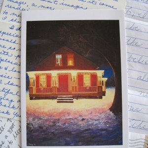 Looking In- Holiday House- Blank card