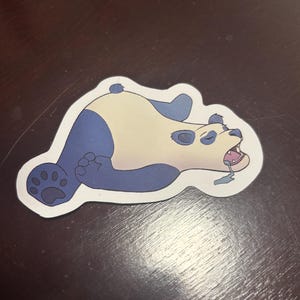 Sticker slaperige panda 3,5 x 2,3 inch