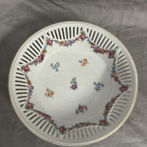 Antique Reticulated Floral GERMANY Bowl
