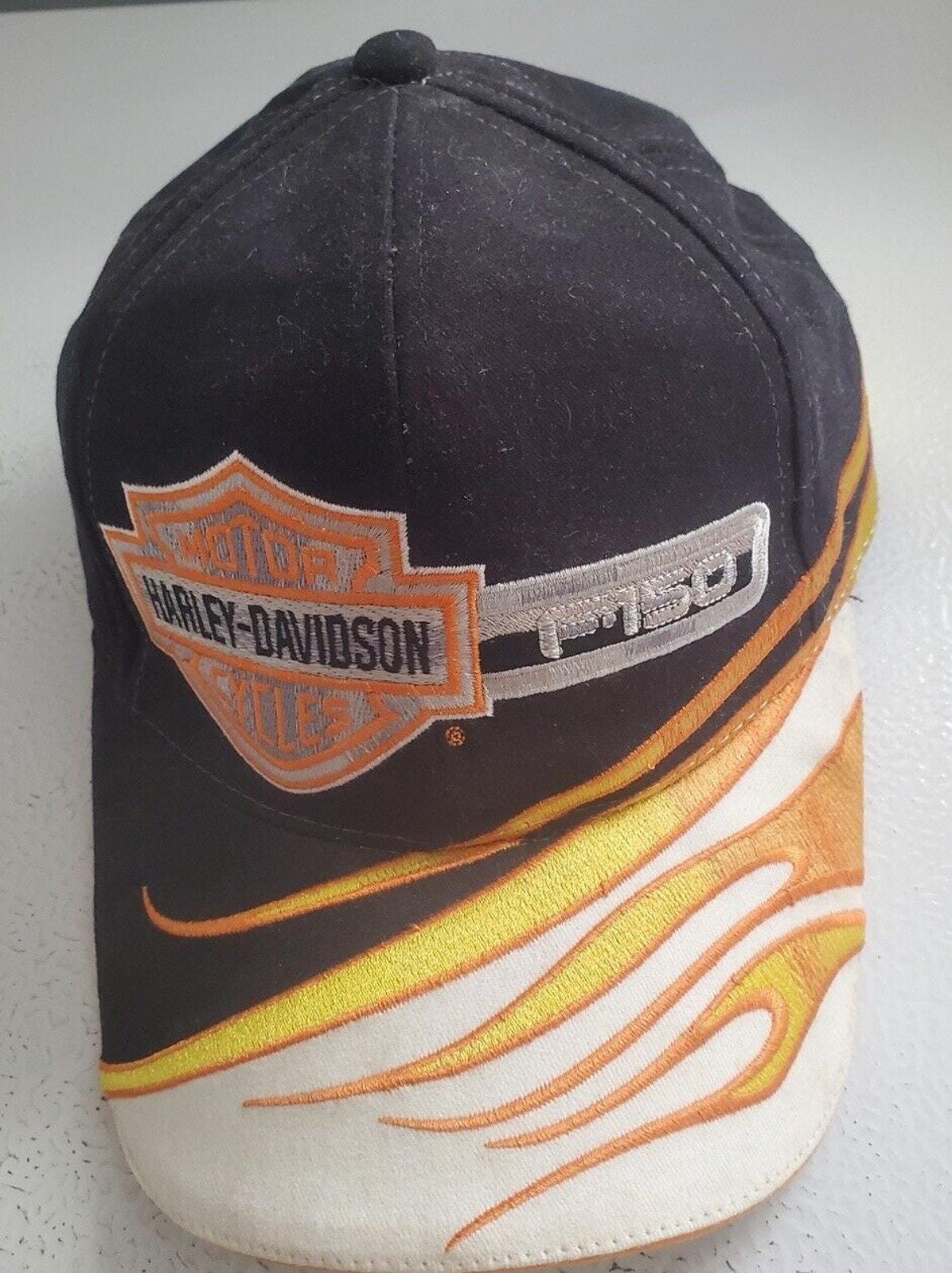 Harley Davidson Motorcycle Vintage Hat Cap Black Shark Tooth