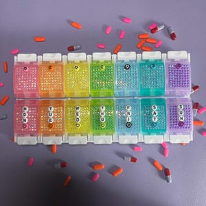 Rainbow AM/PM Pill Organizer