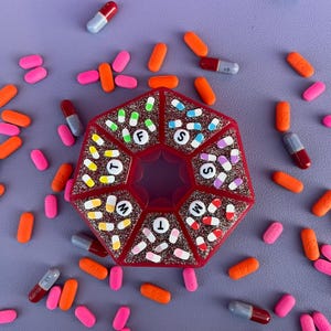 Glittery Pill Organizer