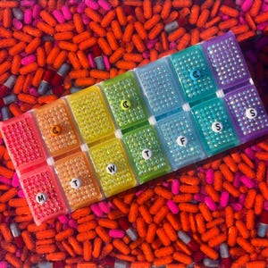 Rainbow AM/PM Pill Organizer