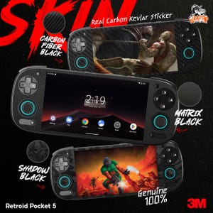 3M Carbon Kevlar Edition Skin Sticker for Retroid Pocket 5 (Device not included)