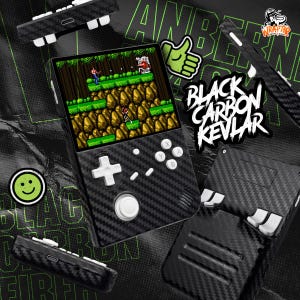 Full body protection coverage Carbon Kevlar Black Edition Skin Sticker for Anbernic RG40xx V (Device not included)
