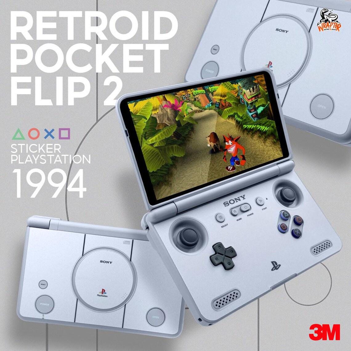 PlayStation Edition 3M Skin Sticker for Retroid Pocket Flip 2 (Device not included)