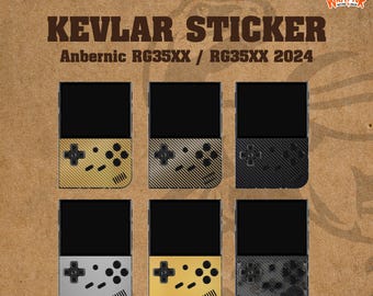 Carbon Kevlar Edition Skin Sticker for Anbernic RG35XX / RG35XX 2024 (Device not included)