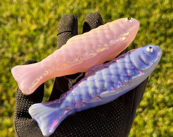 Fish Glass Smoking Pipe , Tobacco Pipe , Hand Pipe , Spoon Pipe , Gift For Smoker