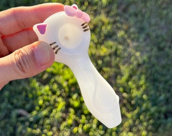 Cat Glass Smoking Pipe , Tobacco Pipe , Hand Pipe , Spoon Pipe , Gift For Smoker