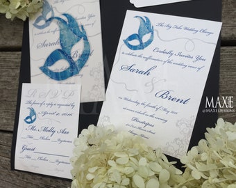 Mysterious Elegant Wedding Invitation Suite - Deposit - Custom