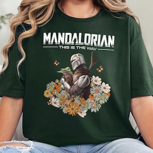 Vintage Floral Mandalorian Shirt, Star Wars Mandalorian This Is The Way Shirt, Disney Star Wars Shirt, Star Wars Day Tee 311301