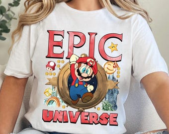 Super Mario Epic Universe Shirt, Mario Luigi Princess Peach Epic Universe Family Shirt, Matching Family Vacation Tees 313412