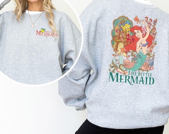 Disney Little Mermaid Sweatshirt, Princess Ariel Sweatshirt, Disney Girls Trip Hoodie, Retro Disneyland Crewneck,Disney Family Hoodie 312874