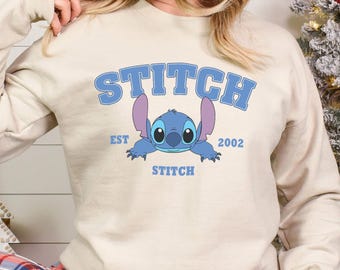 Disney Stitch Est. 2002 Sweatshirt, Stitch Disney Sweatshirt, Stitch Balloons Hoodie, Stitch Disneyland Crewneck 313301