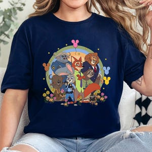 Disney Zootopia Characters Shirt, Nick Wilde Judy Hopps Shirt, Disney Family Trip Shirt, Zootopia Mickey Balloons Tee 314659 bild 1