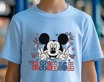 Vintage Mickey America Shirt, Disney 4th Of July Shirt, Independence Day Tee, Disneyland Patriotic Shirt, Mickey USA Tee 312958