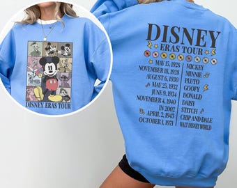 Disney Mickey Mouse Eras Tour Sweatshirt, Mickey And Friends Front Back Eras Tour Sweatshirt, Family Disney Trip Matching Hoodie, 312306