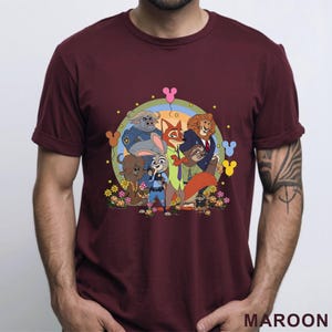 Disney Zootopia Characters Shirt, Nick Wilde Judy Hopps Shirt, Disney Family Trip Shirt, Zootopia Mickey Balloons Tee 314659 bild 9