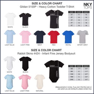 the sizes and colors of a t - shirt