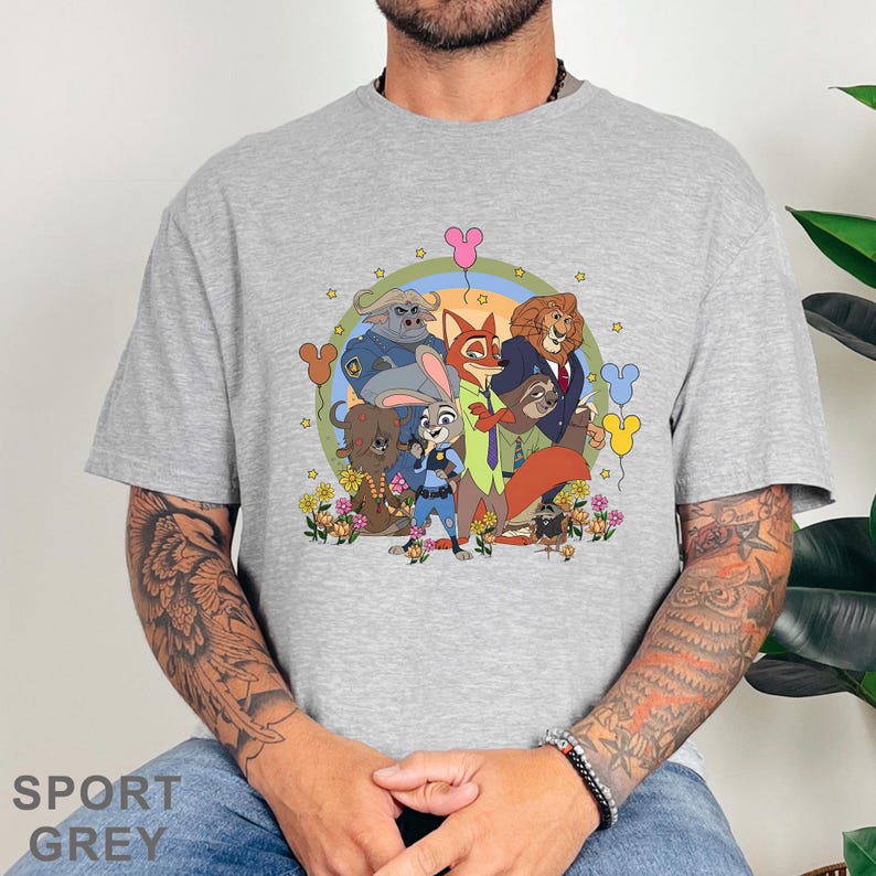 Disney Zootopia Characters Shirt, Nick Wilde Judy Hopps Shirt, Disney Family Trip Shirt, Zootopia Mickey Balloons Tee 314659 bild 16