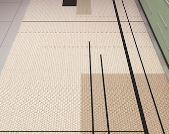 LINES - Kitchen Runner mat - Kitchen Runner rug for comfort while cooking, Washable, None slip, Long diner rug