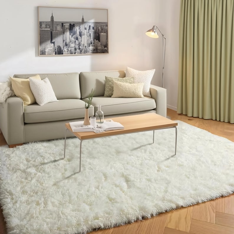 Artiss Floor Rug 200x230cm Plush Area Shaggy Rug Living Room Bedroom Carpet Grey main image 0