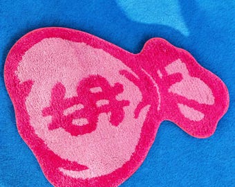 Pink Money Bags Rug by MERINOYA - Kids bedroom - Girls Bedroom - Office space