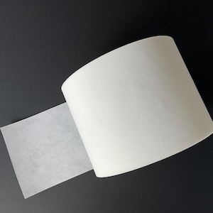 6” Polyester Permanent Med. Wgt. Sew On Crinoline Buckram Drapery Header - Sold by the yard.