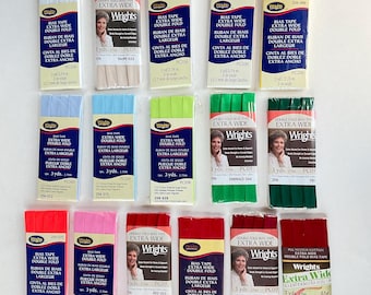 Wright’s 1/2” Wide Extra Wide DOUBLE Fold Bias Tape Binding Edging Trim - Various colors