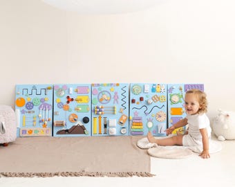 Busy Board Activity Montessori for 1 2 3 Year Old, Personalized Toddler Busy Board, Baby Birthday Gift, Toddler Busy Boards, Gift Baby