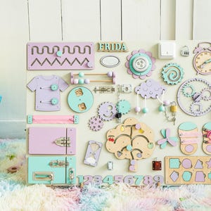 First birthday gift, Toddler busy board, Busy boards baby, Montessori activity board, Wooden sensory board, Busy board 1 year old