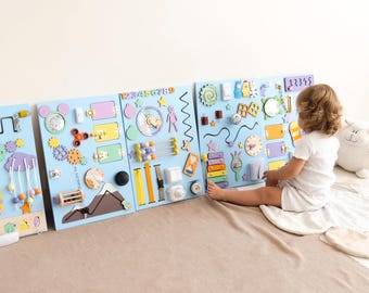 Montessori Activity Busy Board, Wooden Toddler Toys, Busy Board 1 Year Old, Developing Toy, Busy Board, Sensory Board, Unique Baby Gift
