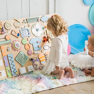 Tableau très grand avec support pour tout-petit, Livraison rapide gratuite, Tableau Montessori, Tableau bébé, Tableau personnalisé, Tableau d'activités pour enfants