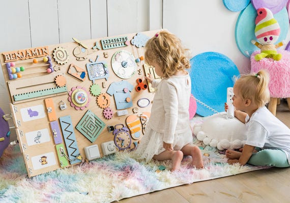 Extra Large Busy Board with Stand for Toddler,Free Fast Shipping,Montessori Busy Board,Baby Busy Board,Custom Busy Board,Activity Board Kids