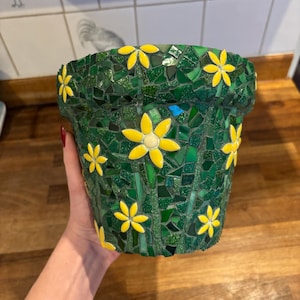 Flower mosaic pot