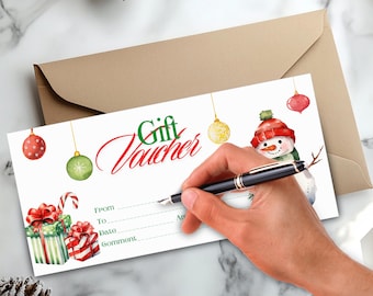 Vale de regalo, Certificado de regalo, Imprimible en casa, Hazlo tú mismo, Completar, Certificado de regalo, Regalo de Navidad, Regalo de Año Nuevo