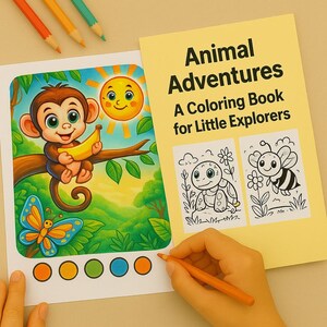 Animal Adventures: A Coloring Book for Little Explorers, Kids Coloring Pages